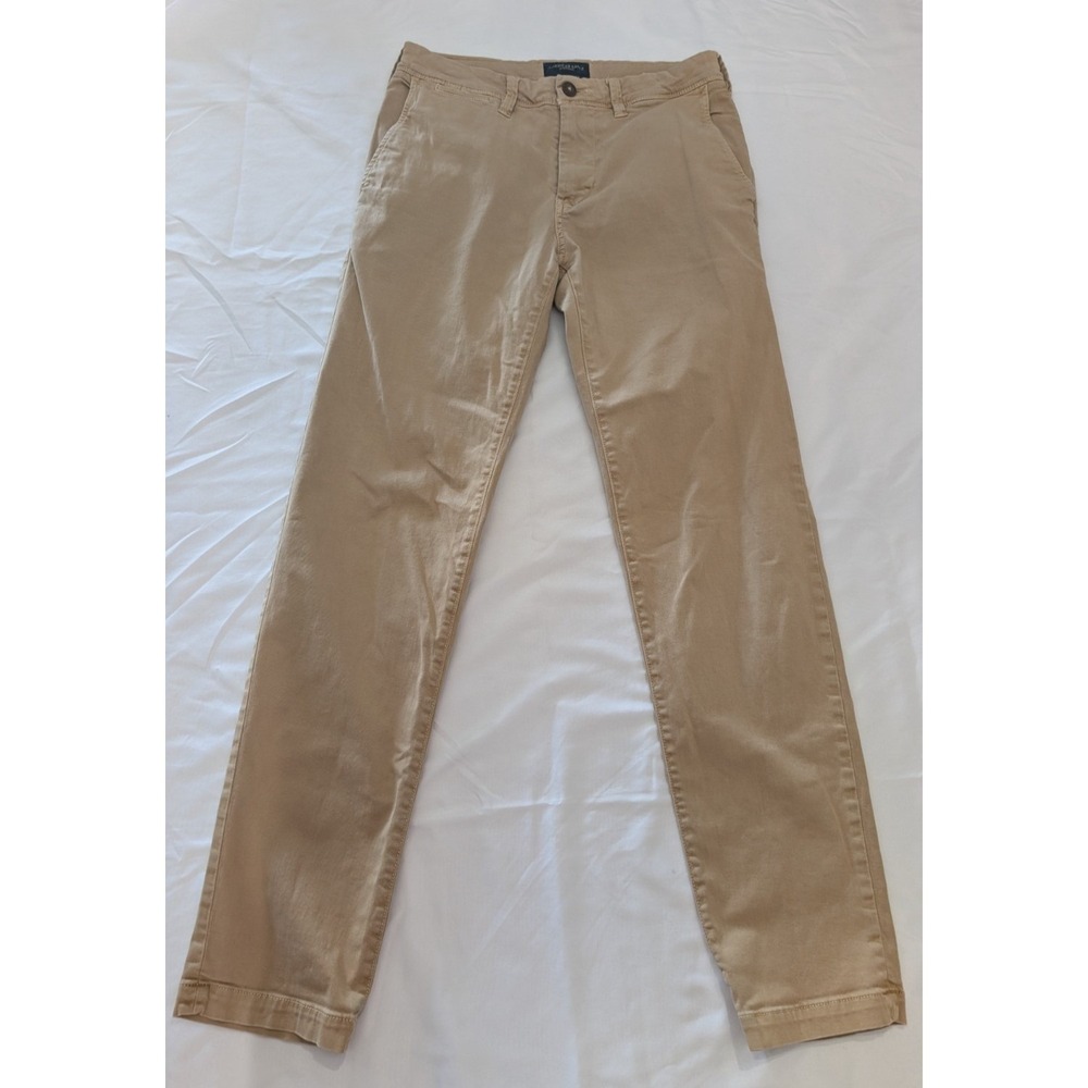 American Eagle Extreme Flex Chinos Mens 28x32 Tan Khaki Slim Straight Pants